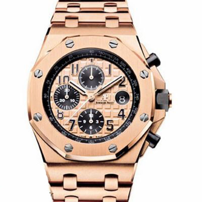 愛彼 JF廠,一比一 愛彼皇家橡树离岸型ROYAL OAK OFFSHORE 26470OR.AP玫瑰金钢带表，1：1仿表 爱彼-愛彼Audemars Piguet