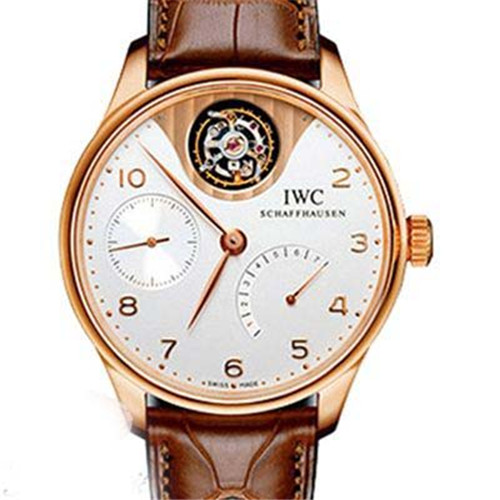 一比一萬國陀飞轮机械表，IWC 1:1葡萄牙系列IW504202 TOURBILLON 瑞士真陀飛輪,玫瑰金皮带手表，顶级做工-万国 IWC