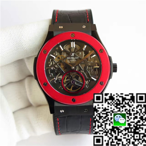 復刻推薦 HUBLOT 宇舶恒寶經典融合系列系列505.TX.0170.LR 自動腕表男手表 精鋼表殼 鏤空表盤  橡膠真皮表帶 折疊扣 45mm TF廠出品-恒宝宇舶表Hublot