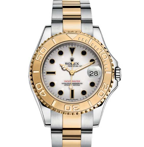 N廠V7版 勞力士遊艇名仕手錶,高仿ROLEX Yacht-Master 16623白色表面,24K黄金色表圈，複刻2836機械機心，頂級做工品質，超高仿真度-勞力士Rolex