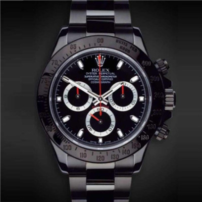 JF厂高仿勞力士 (Rolex) Daytona white Gold Dial 116520 全黑钢色宇宙迪通拿，复刻4130自动機心，超AAA劳力士精仿表-勞力士Rolex