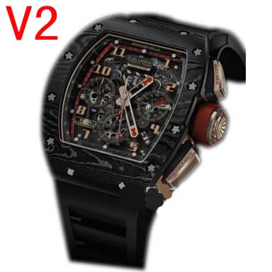 KV厂V2版，特级复刻一比一Richard Mille RM011機械手錶，高仿理查德米尔RM11。碳纖維材料，复刻原装瑞士機心，超高仿真度，最好的复刻版-RM理查德·米勒