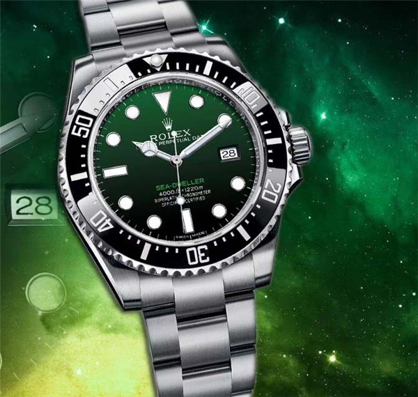 N廠勞力士ROLEX/Sea-Dweller漸變綠色v7S版,40MM海使小鬼王，復刻2836/3135機械機芯，超強防水排氣閥裝置，超A做工-勞力士Rolex