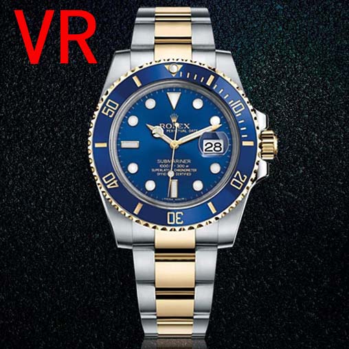 豪華版1:1勞力士ROLEX潛航者116613LB間金放射紋藍色表盤，18真包金片，永不掉色，含金量超越N廠，還原正品工藝，頂級復刻，超高仿真，VR廠重金打造-勞力士Rolex